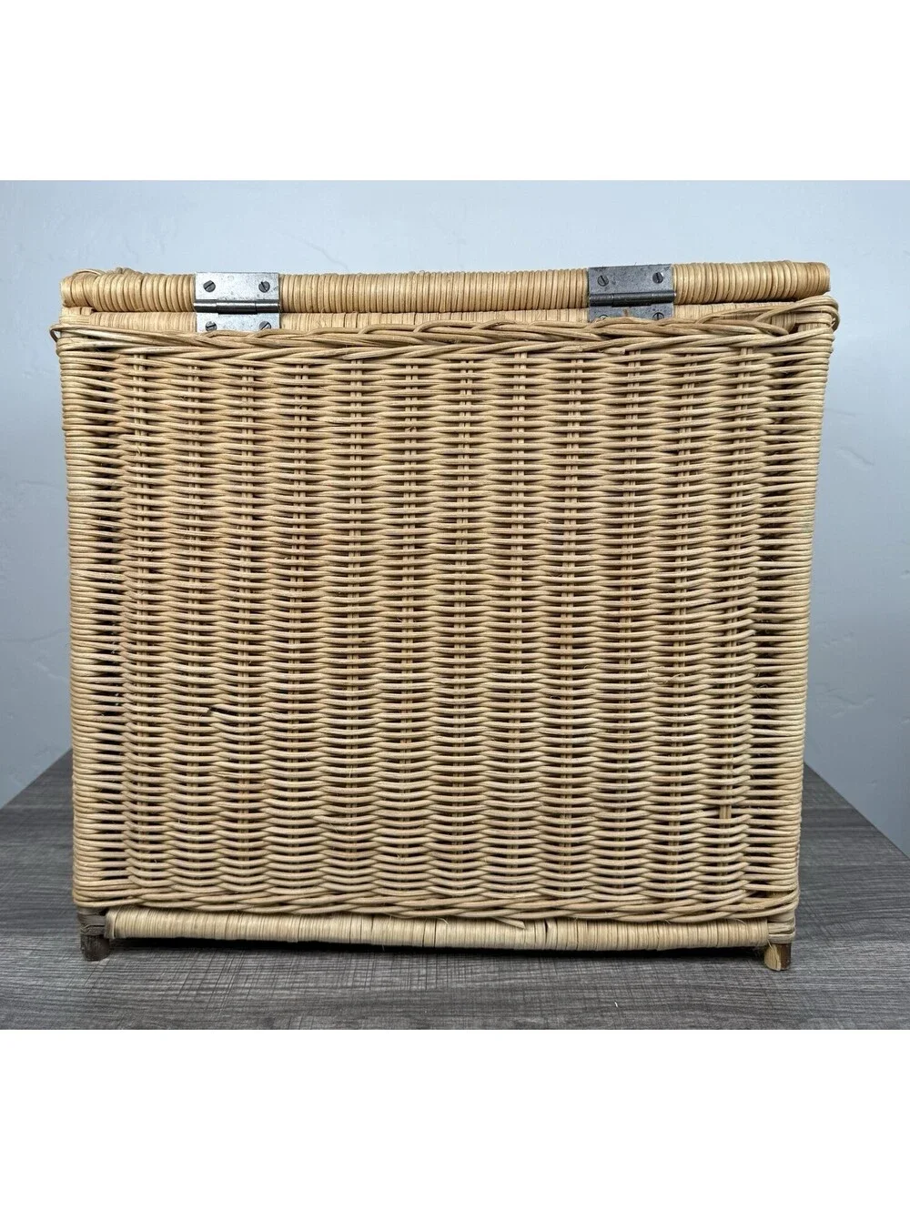 Vintage Wicker Rattan Elephant Storage Basket Hamper Trunk Boho Nursery MCM